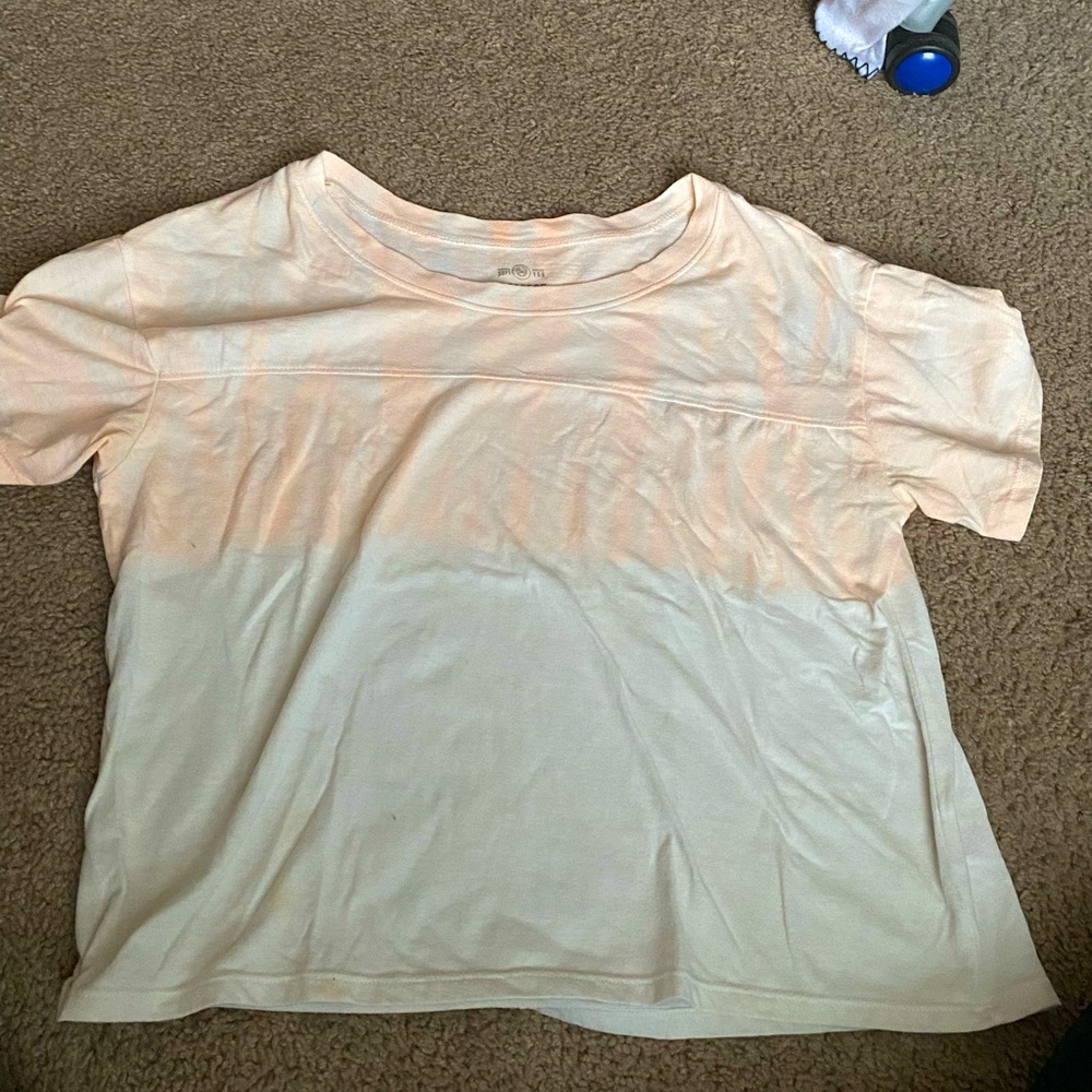 Orange and white crop top, size medium